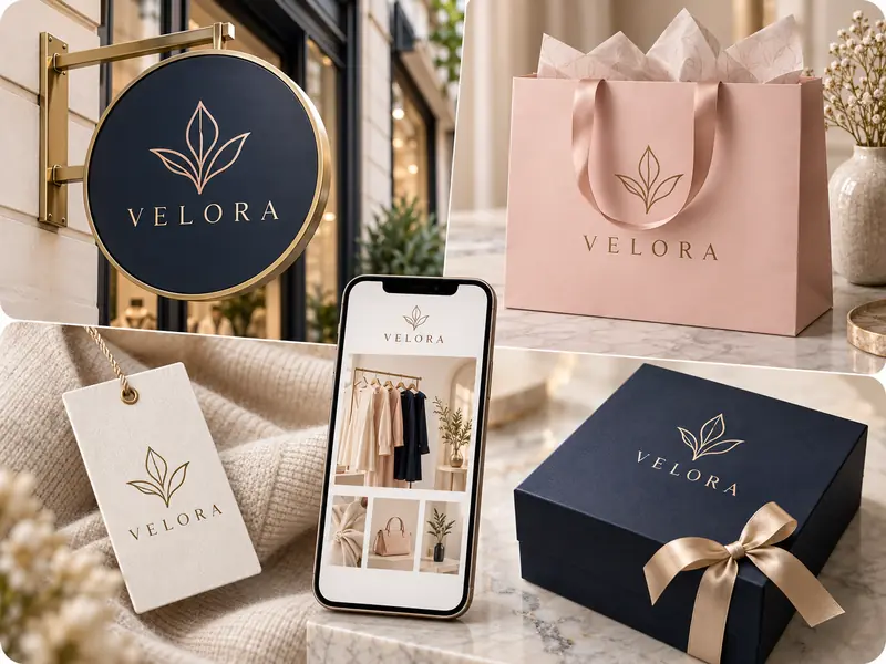 Modern boutique logo design